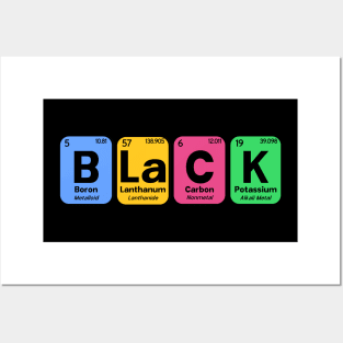 Black Periodic Table of Elements (Colorful) Posters and Art